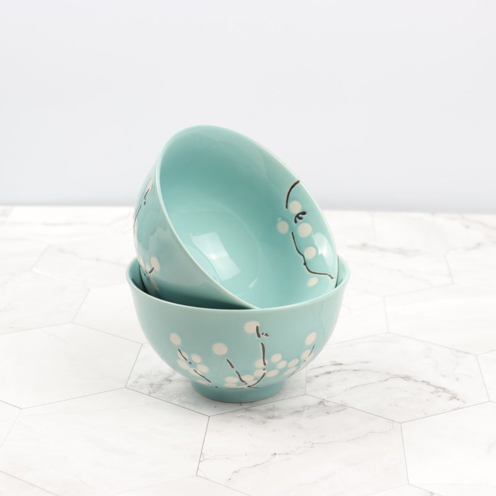 Four Set Stackable Ceramic Bowl Set Dessert 10 oz. - Picture 3 of 5